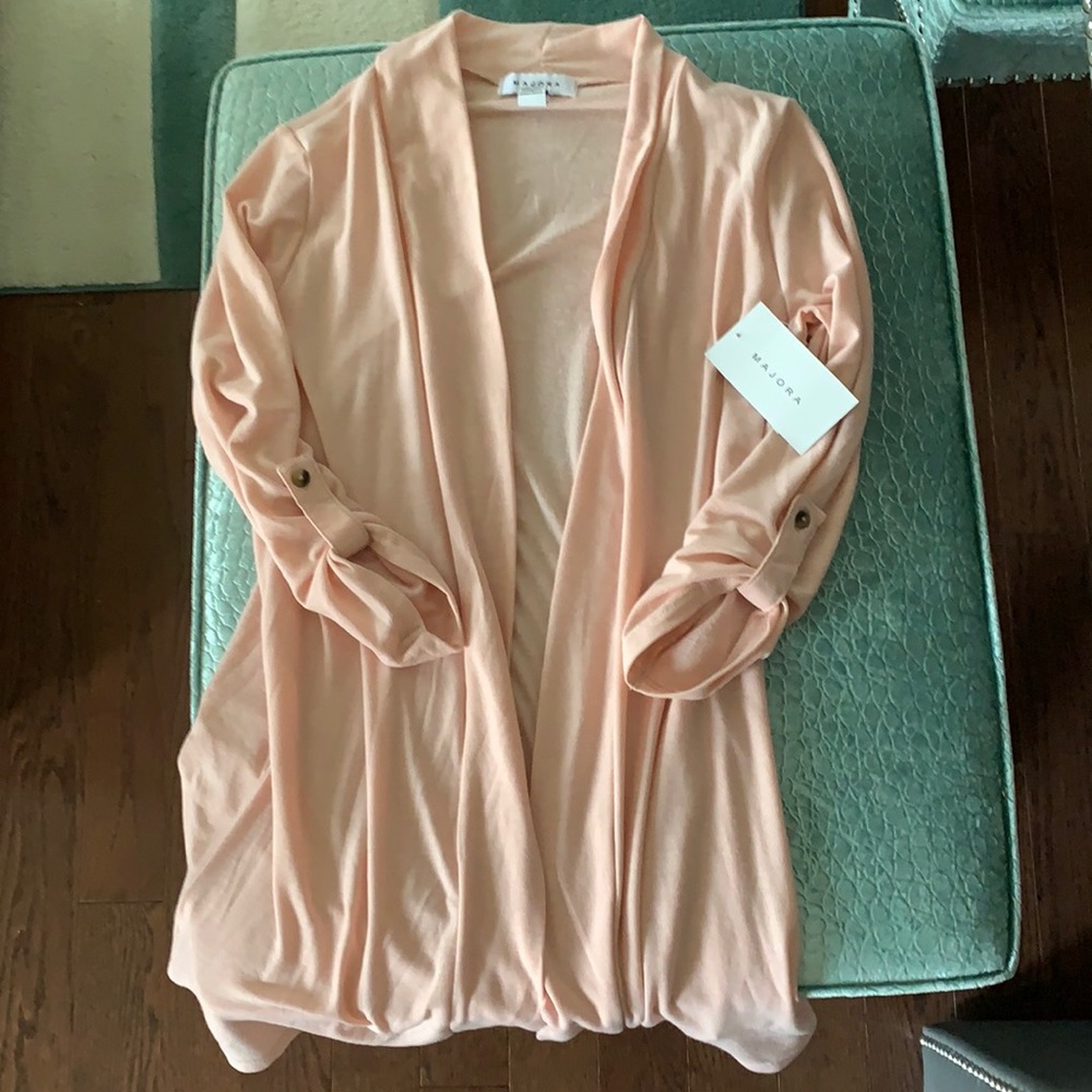 Pink 3/4 sleeve sweater/cardigan